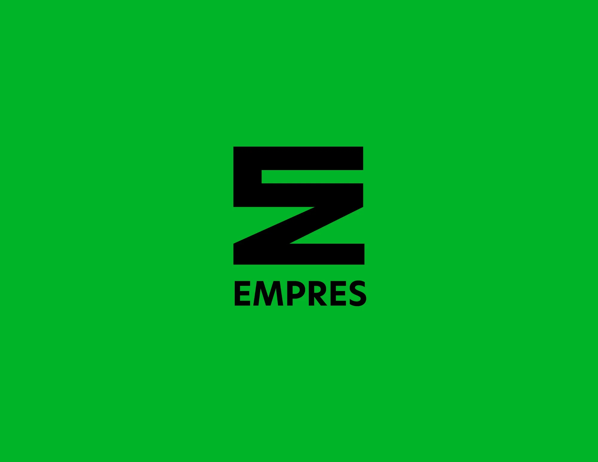 Empres stacked logo, black on green